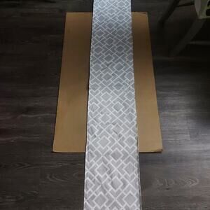 Dove Gray/White Table Runner 13x70 Dining Holiday Home Decor Table Linens Casual